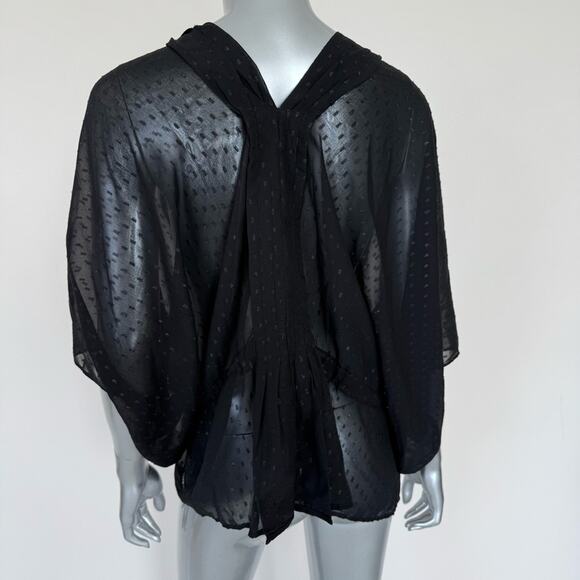 Gracia sheer black blouse oversized style S/M - Picture 3 of 5